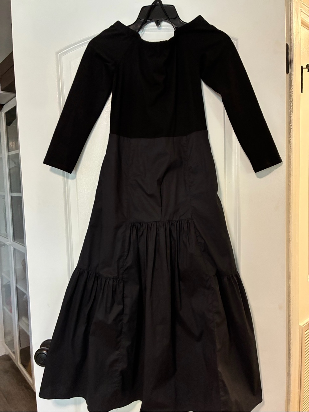 Tuckernuck Black Marissa Midi Dress Fit and Flare Off-the-Shoulder sz S - Picture 2 of 12